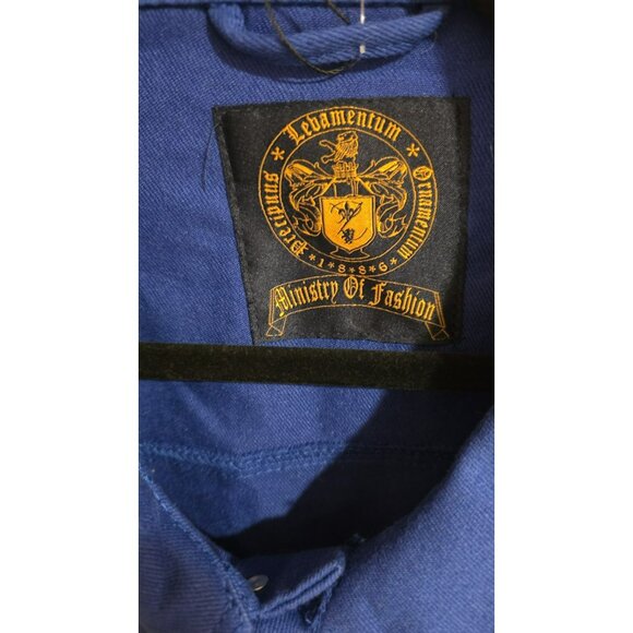 Ministry of Fashion Jean Jacket Womens Plus Size 2X Distress Moto Fall Blue NWT - Picture 4 of 11